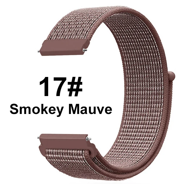 Smokey Mauve UEBN 20 мм 22 мм нейлоновый спортивный ремешок для Garmin Vivoactive 3 4 Venu/GarminMove/Forerunner 245 645 ремешок для наручных часов - Цвет ремешка: Smokey Mauve