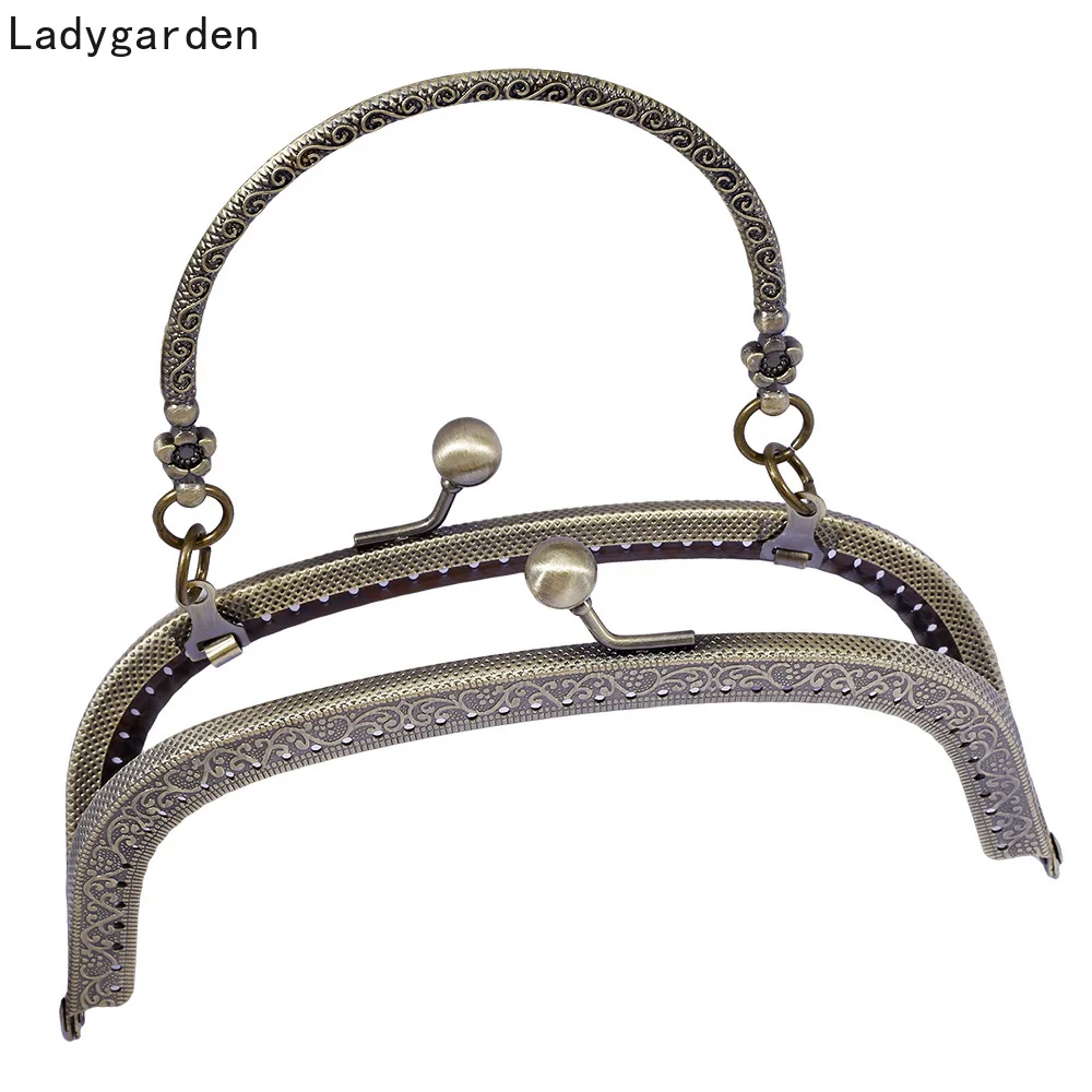 

5PCS 16.5cm Metal Handbag Handle Frame Kiss Clasp Lock Handle Arch for DIY Purse Bag Fashion New Fashion Handle DIY HandBag
