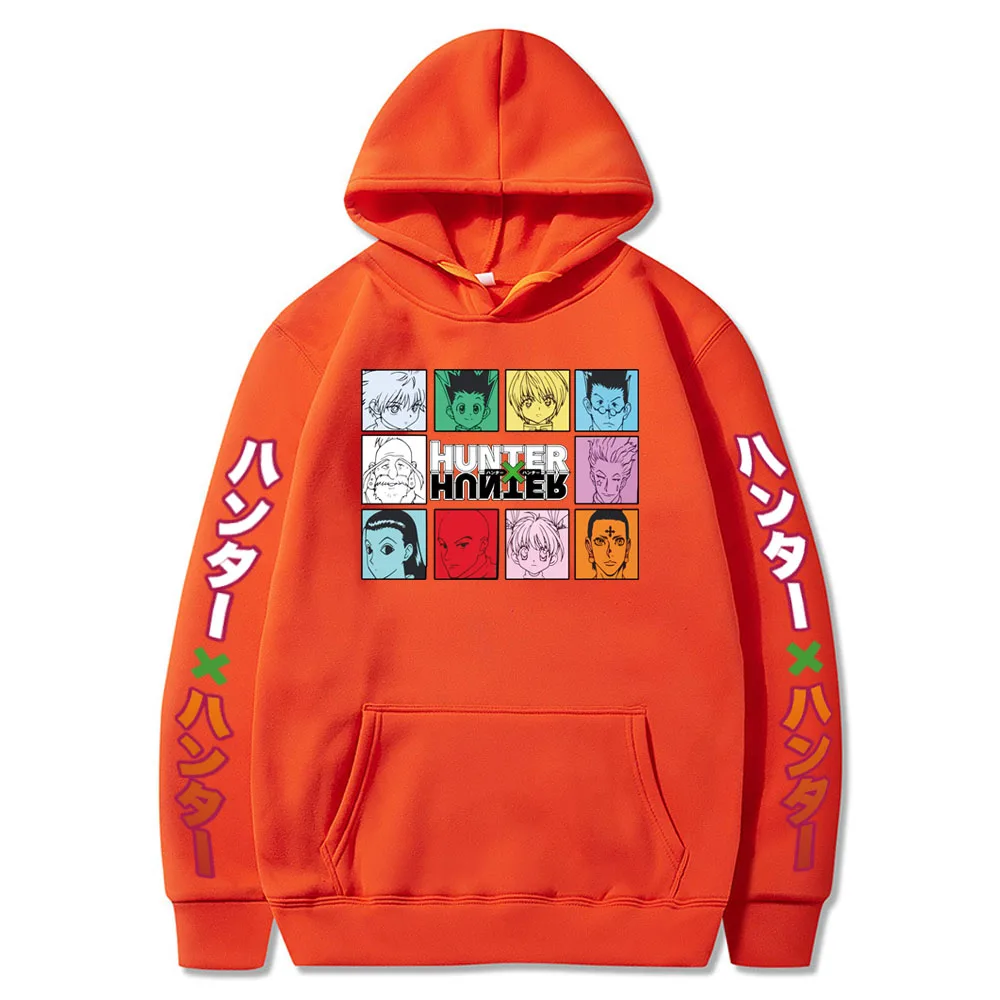 

Толстовка унисекс с мультяшным аниме HUNTER X HUNTER, Модный свитшот в стиле хип-хоп, кавайная графическая толстовка, пуловер с круглым вырезом, Пр...