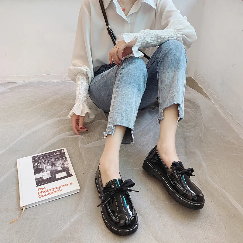 Туфли женские кожаные с перекрестной шнуровкой лоферы повседневная обувь для