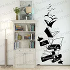 Большая книга для чтения, настенная наклейка, школьная библиотека, цитата, подробнее, книга, настенная наклейка, винил PW679