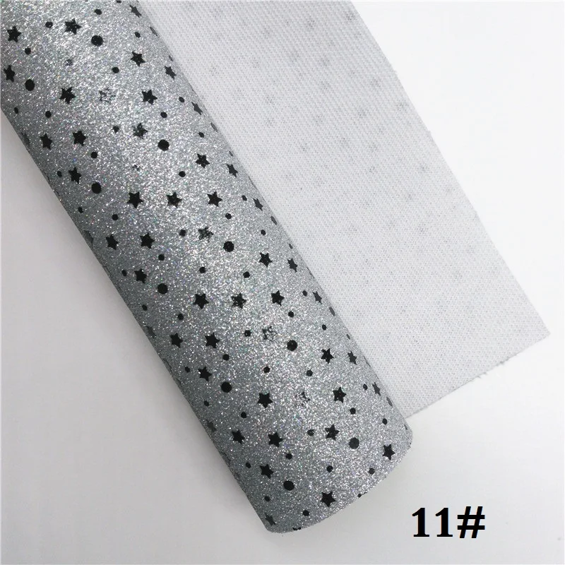 11 Glitterwishcome 21X29 см A4 Размер звезды блеск с принтом ткани, блестящие кожаные листы, кожа ткань винил для бантов, GM485A - Цвет: 11