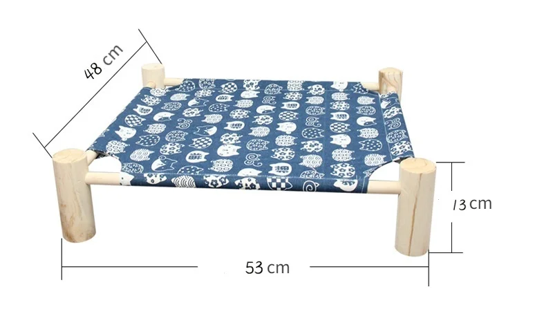 

Cat Pets Bed Removable Canvas All Seasons Sleeping Hammock Dog Supplies Wooden House Bed Small Dogs Sofa Mat Pet Accessories
