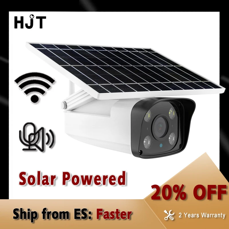 

HJT WIFI Solar IP Camera HD 1080P Long Standby IR Night Vision Two-way Audio Outdoor Wireless Camera TF Card Human Detection
