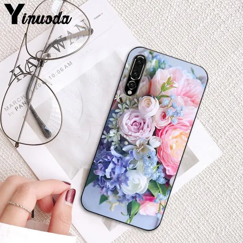 Элегантный чехол для телефона Yinuoda с цветами розовыми фиолетовыми пионами розами