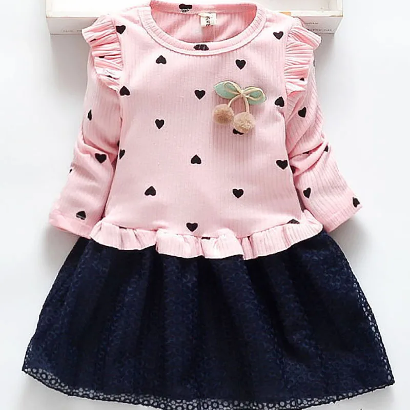 Платье для маленьких девочек платье на весну и осень новинка 2019 детское Сетчатое