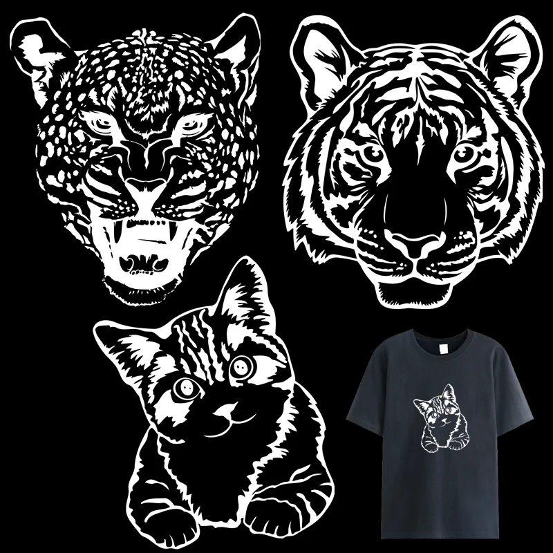 Нашивка с изображением белого тигра для одежды топы теплопередача сделай сам