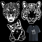 Нашивка с изображением белого тигра для одежды, топы, теплопередача, сделай сам, аппликация из винила, модные аппликации для одежды, легкая печать с помощью утюга