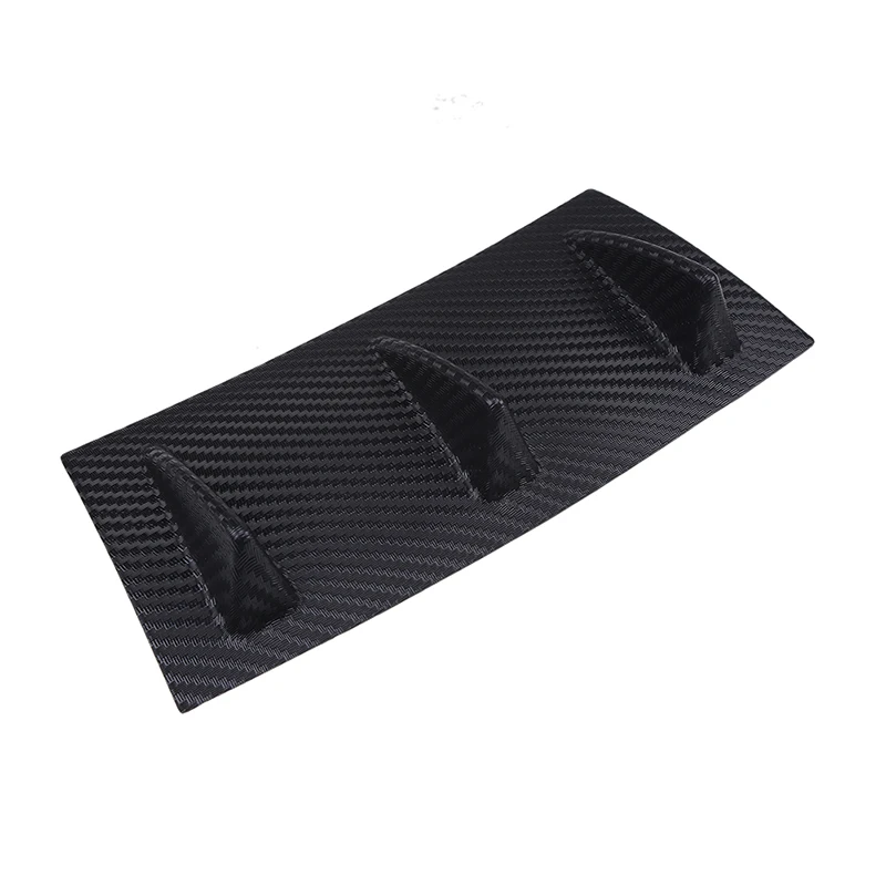 POSSBAY Universal Auto Rear Bumper Lip Diffuser 3 Fin Matte Black Carbon Fiber ABS Car Shark Style Bumpers | Автомобили и