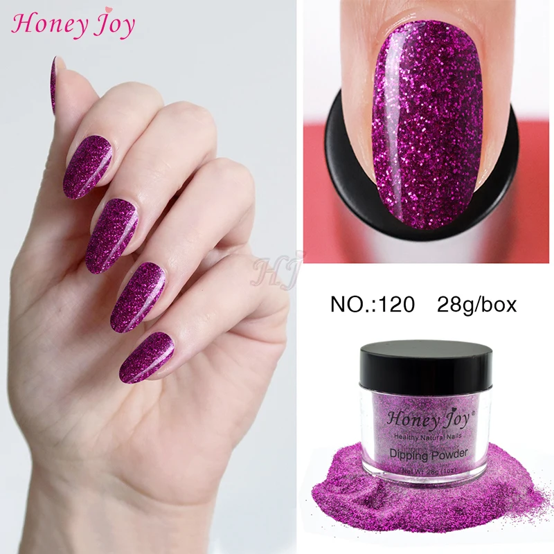 

28g/Box #120 Rose Glitter Dip Powder Nails Dipping Nails Get Stronger Natural Long-lasting Nail No UV Light Needed Odorless