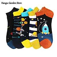 mens ankle socks funny socks pattern planet casual novelty colorful happy combed cotton short plaid dress boat socks mens
