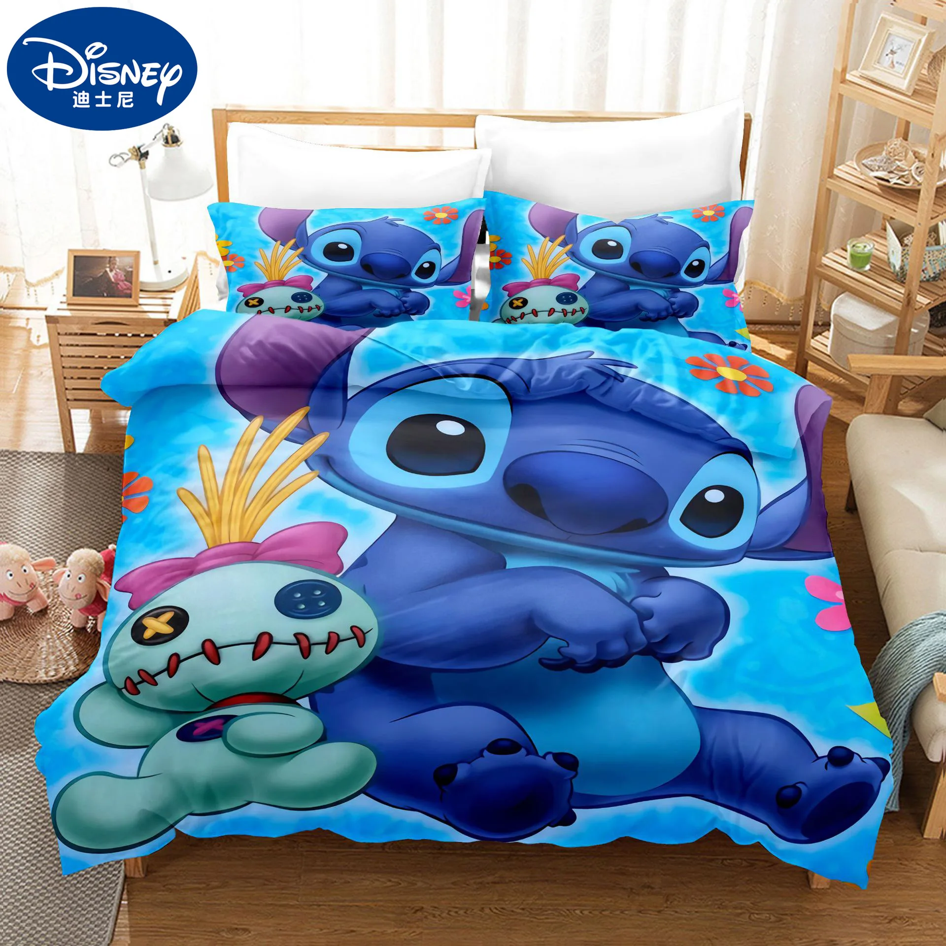 Набор постельного белья Disney Kawaii: простыня, наволочка, одеяло с изображениями мультяшных персонажей для детской комнаты, подарок для мальчика.