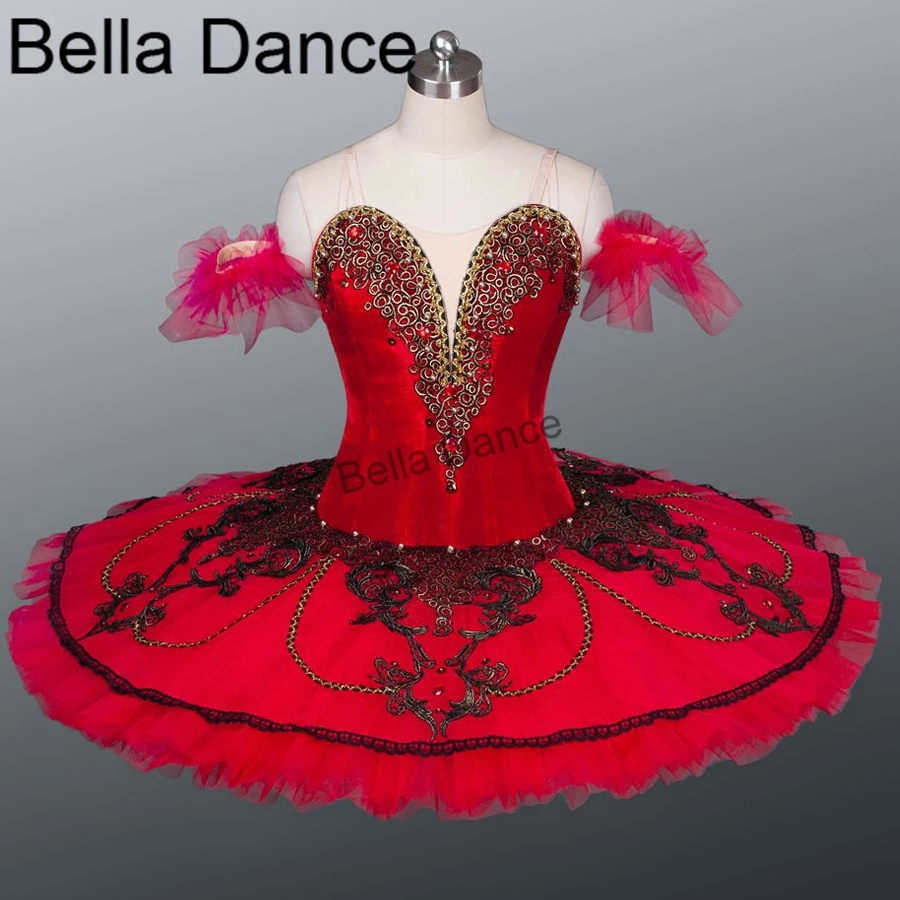 Red Black Don Quixote Ballet Stage Costume Girls Performance Tutu Attire Adult Women Professional TutuBT9025 | Тематическая одежда
