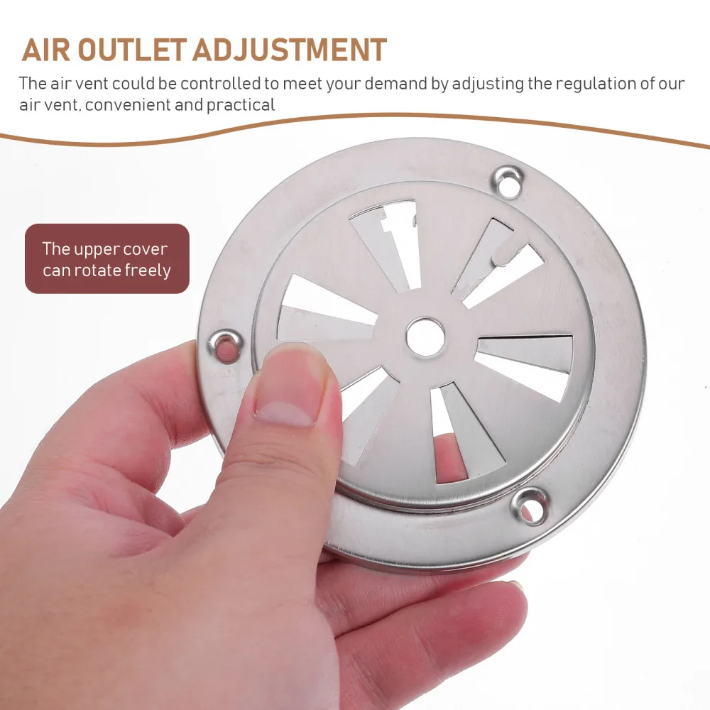 

2Pcs Stainless Steel Oven Air Vent Heat Dissipation Ventilation Device Silver