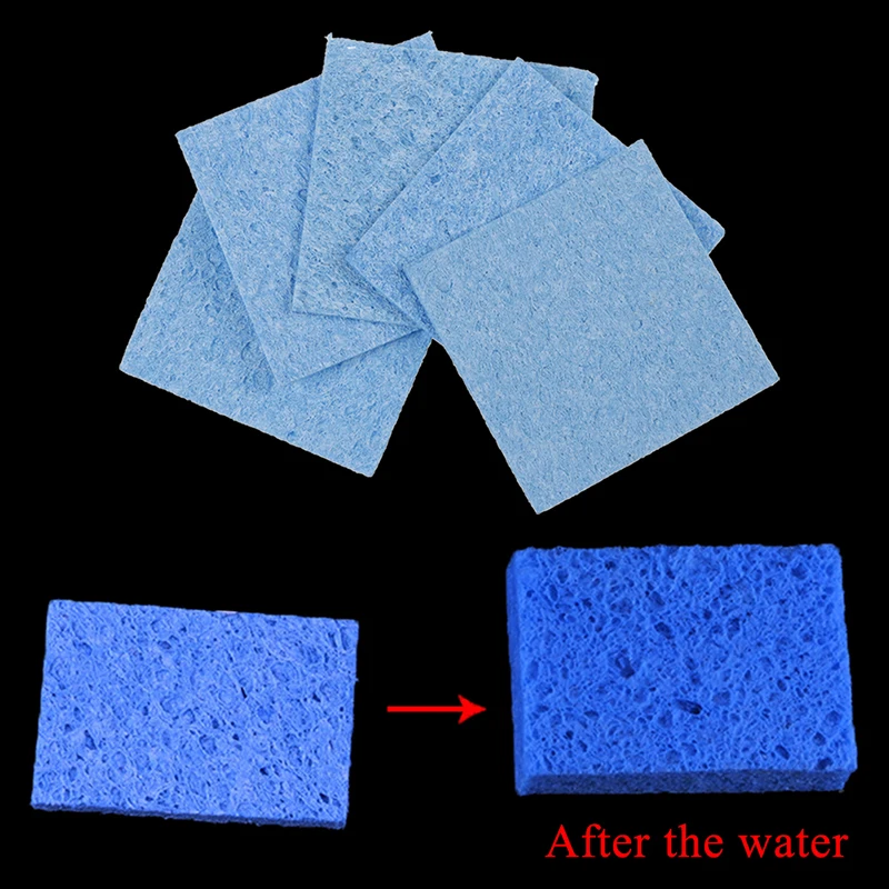 

Hand Tool 5pcs/lot 6cm*6cm Soldering Iron Solder Tip Welding Cleaning Sponge Pads Blue and Yellow Color Random