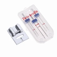 3 Sizes Twin Needles and Wrinkled 9 Grooves Sewing Presser Foot for Sewing Machine Size 2 90 3 90 4 90 multifunctional fittings