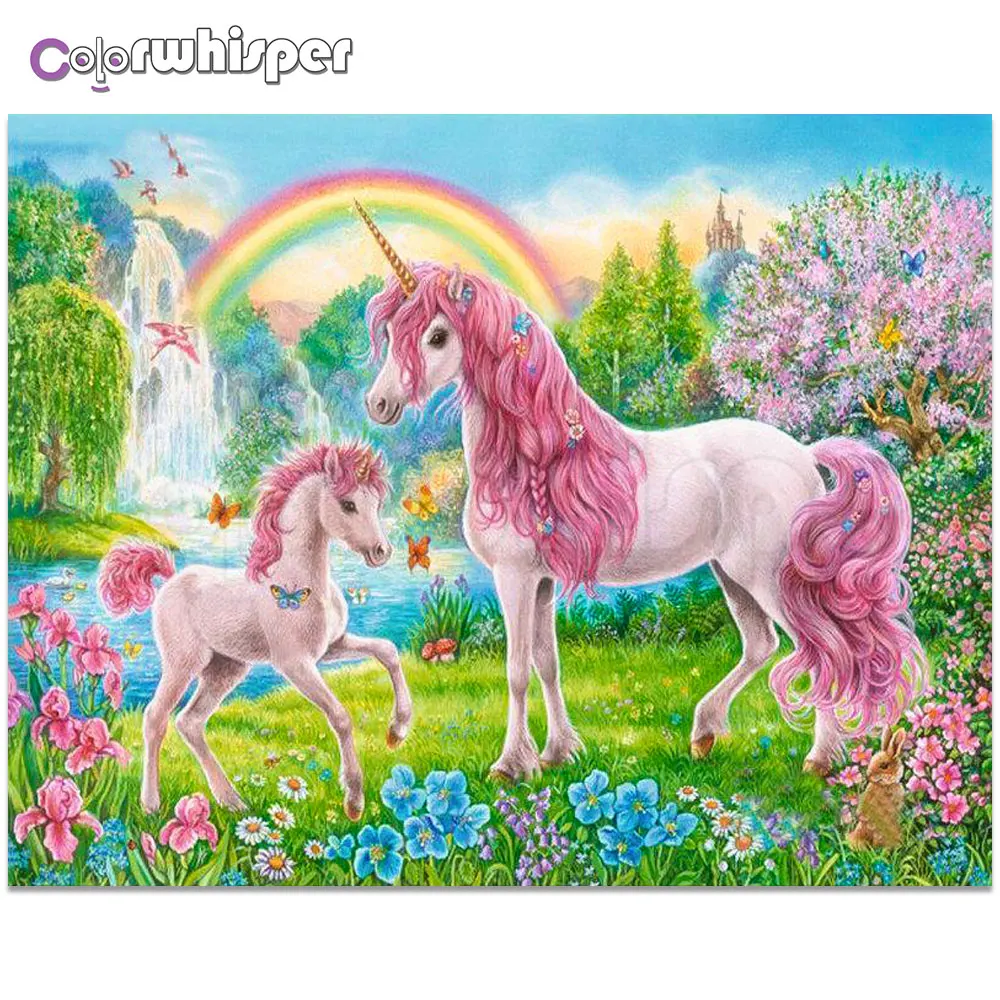 Алмазная 5D мозаика Единорог мать мультфильм 909DP | Дом и сад