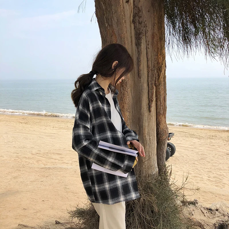 Женская рубашка новинка 2018 модные женские блузки в классическом стиле клетку с