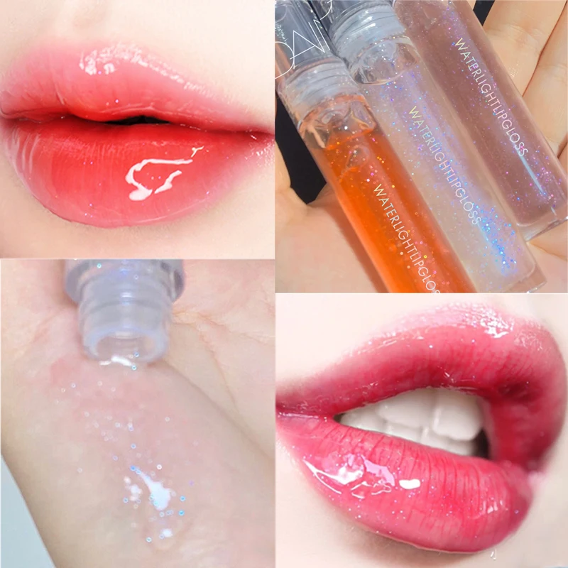 Влажный кристалл желе блеск для губ Блестящий Прозрачный минеральное масло