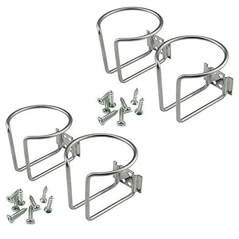 

4 шт., круглая кружка-держатель из нержавеющей стали