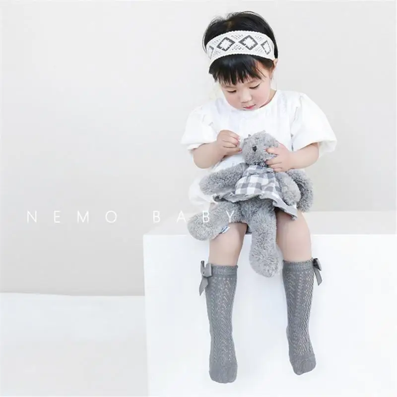 

Summer Children's Socks Thin Section Mesh Tube Socks Girls Big Bow Princess Baby Socks Babies Accessories Newborn