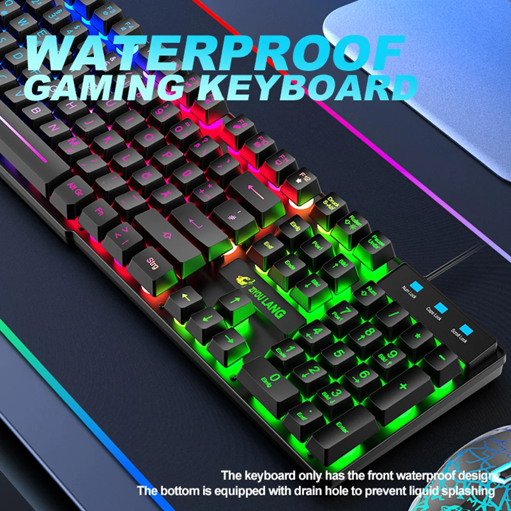 

High quality For Household Computer Accessories Keyboard Mouse 3-in-1 Kit Mouse Pad Accessories Set USB Wired Computer Gaming