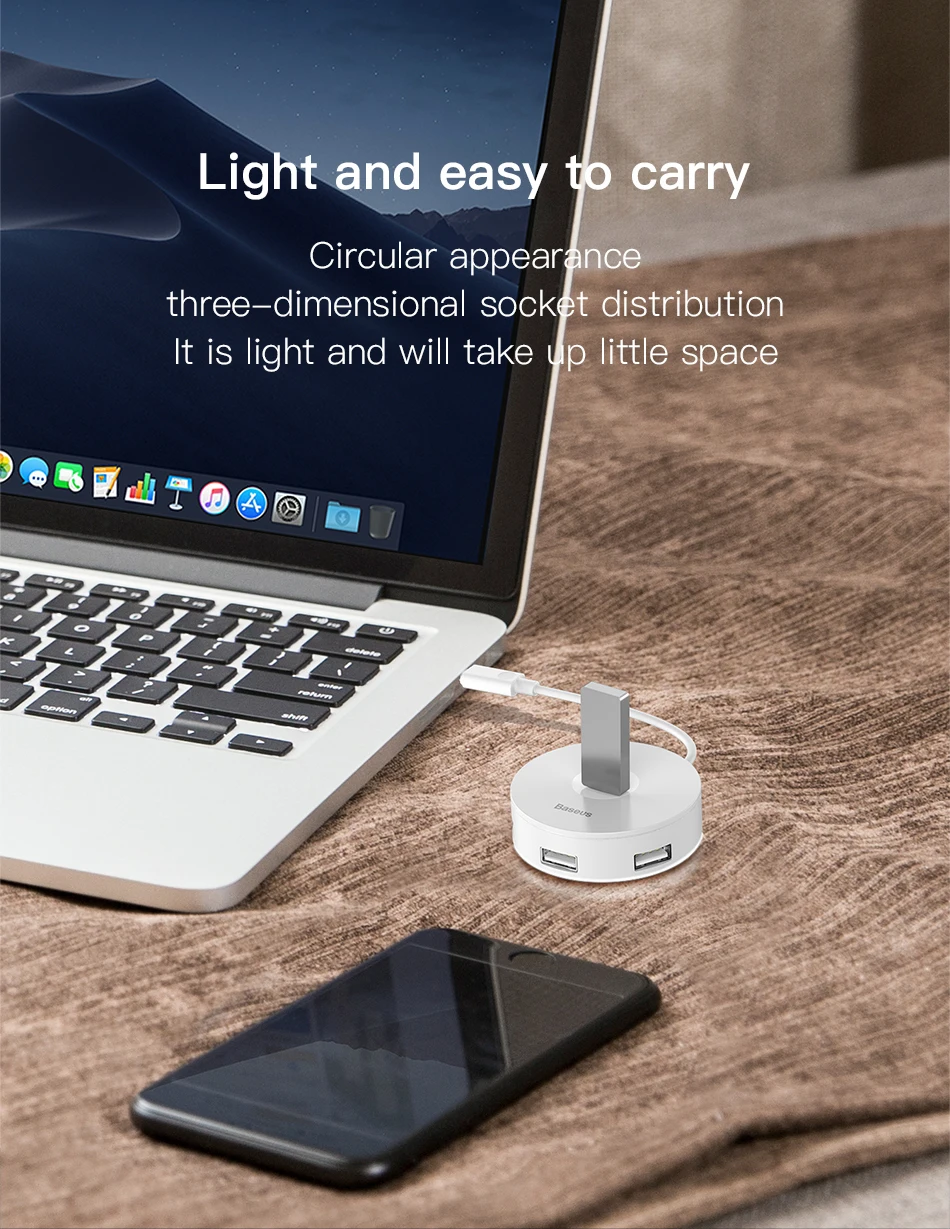 BASUES USB C док-станция USB 3,0 концентратор разделитель несколько USB хаб Тип C концентратор 2,0 мульти хаб расширитель 4 Порты и разъёмы хаб для портативных ПК
