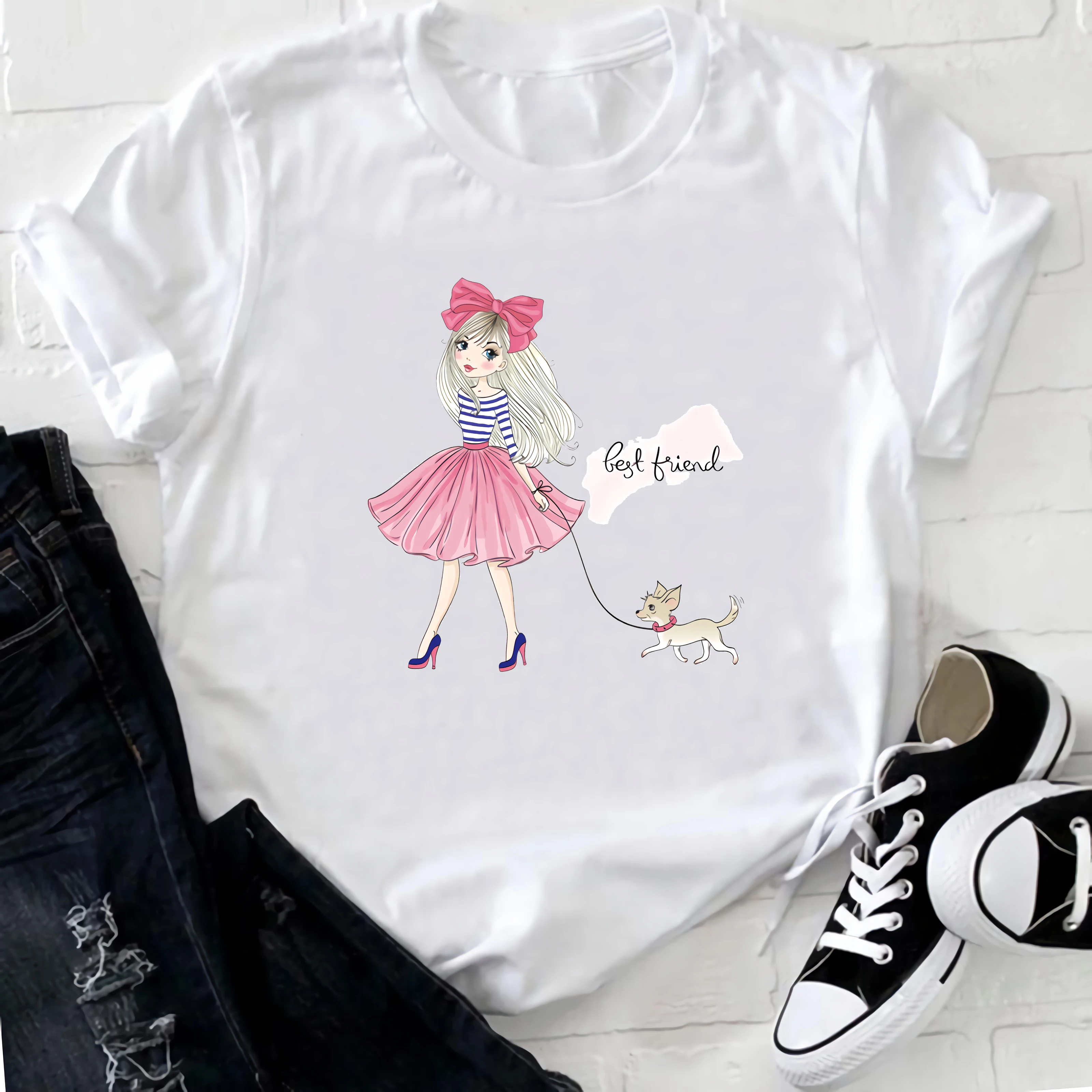 

2022 New Summer Woman T-Shirts Kawaii Cartoon Anime Short Sleeve TShirt Top For Girl Photo Kpop Fashion Women Clothes T Shirt