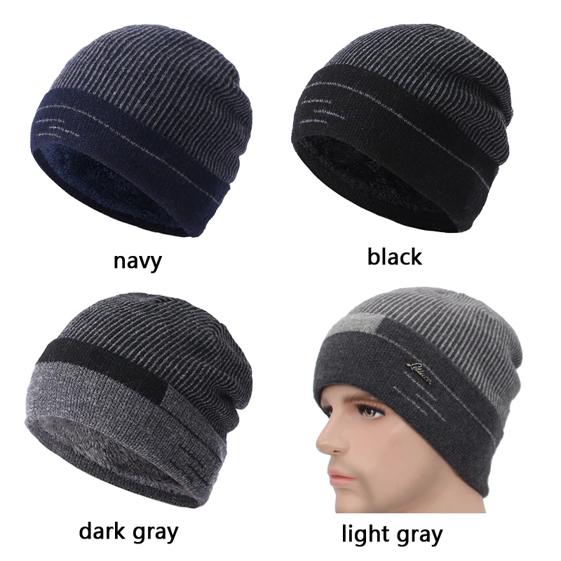 Модные мужские шапки облегающие вязаная шапка зимняя для мужчин и женщин шапочка