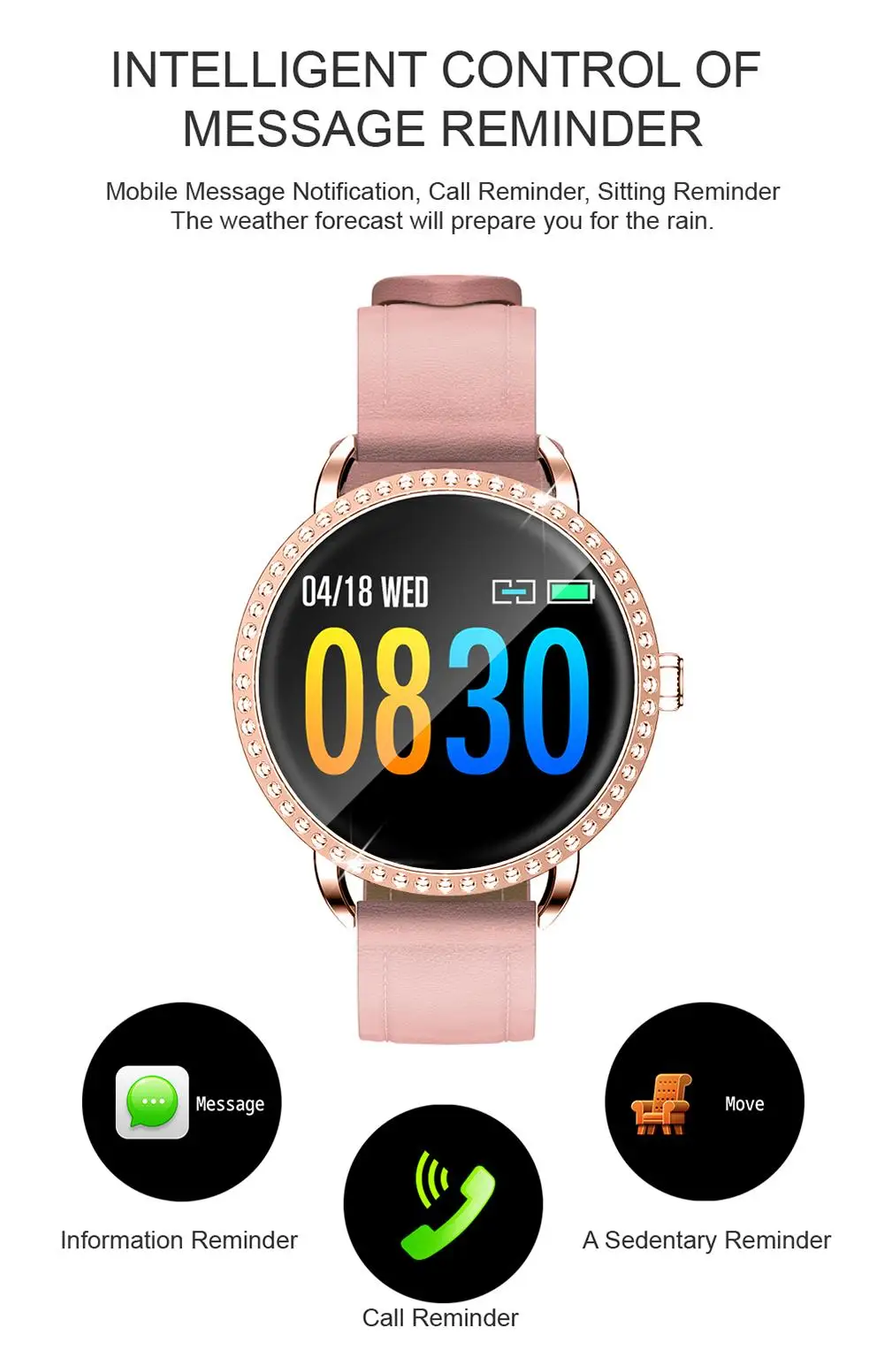 H7 женские Смарт-часы IP67 Водонепроницаемый мониторинг сердечного ритма Bluetooth Smartwatch для Android IOS фитнес-браслет PK H1 H2