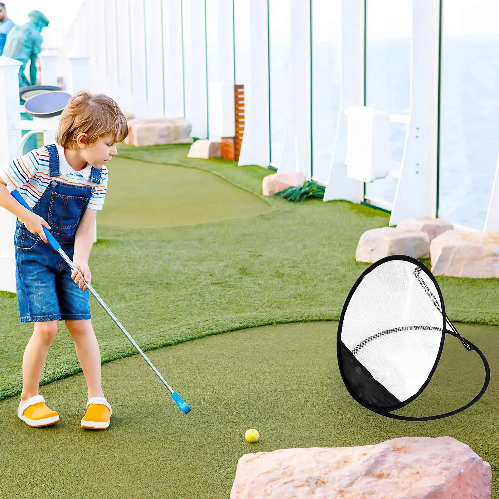 

Переносная сетка для тренировок по гольфу для взрослых и детей, открытые скользящие клетки для тренировок в помещении и на открытом воздухе...