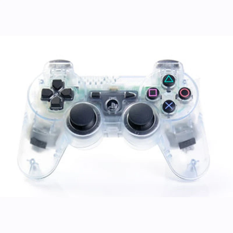Беспроводной Bluetooth прозрачный цветной контроллер для sony playstation Dualshock 3 PS3 контроллер вибрации геймпад
