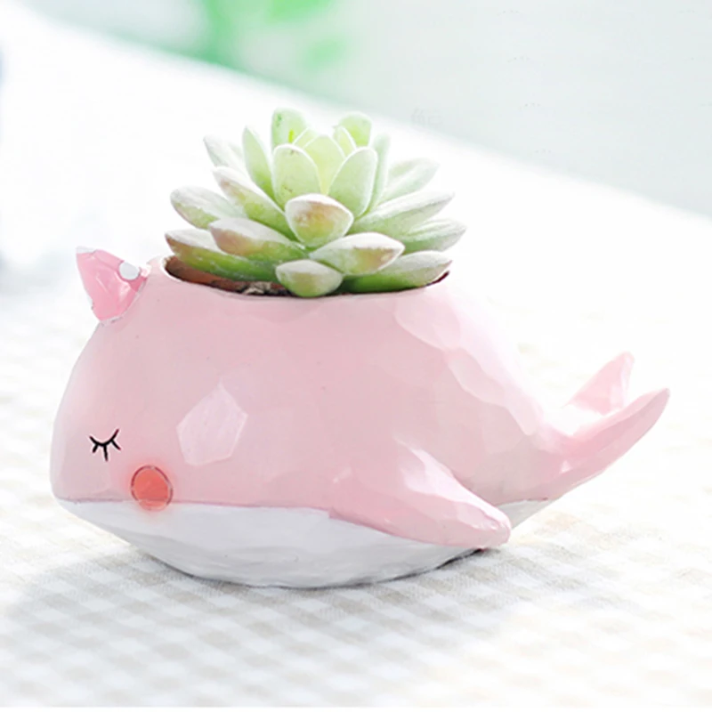 Натуральная смола ваза для цветов милый животный дизайн растения Ландшафтный