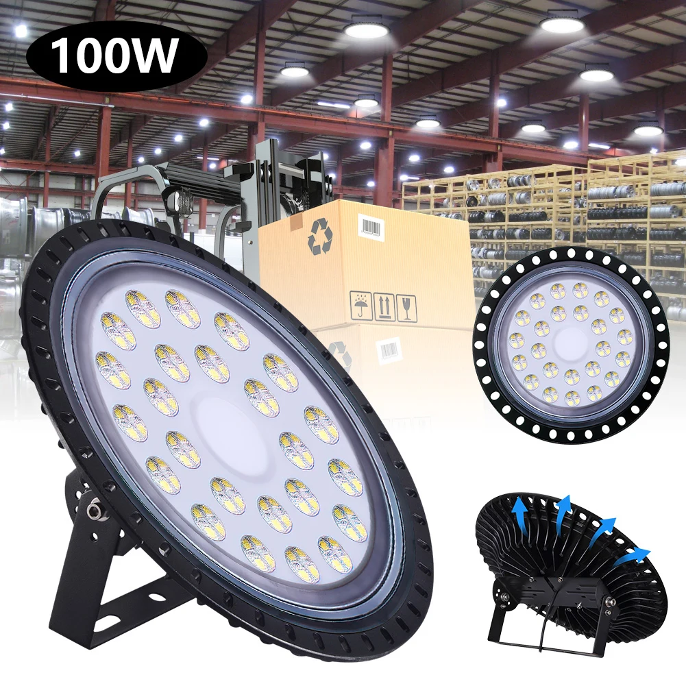 

UFO LED High Bay Lights Ultra Slim 50W 220V IP67 Waterproof Quality Commercial Industrial Lighting For Warehouse Garage Workshop
