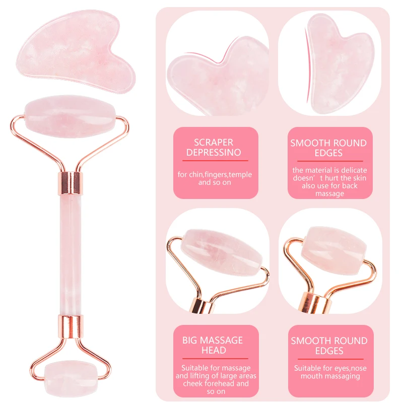 2 шт. Нефритовый массажный ролик для лица и шеи | Красота здоровье