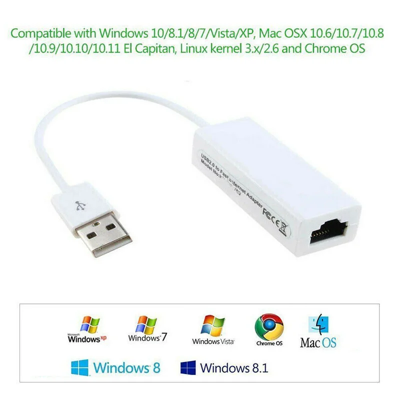 Ethernet RJ45 к USB 2 0 10/100 Мбит/с интерфейс сетевой адаптер Lan карточный кабель новый |