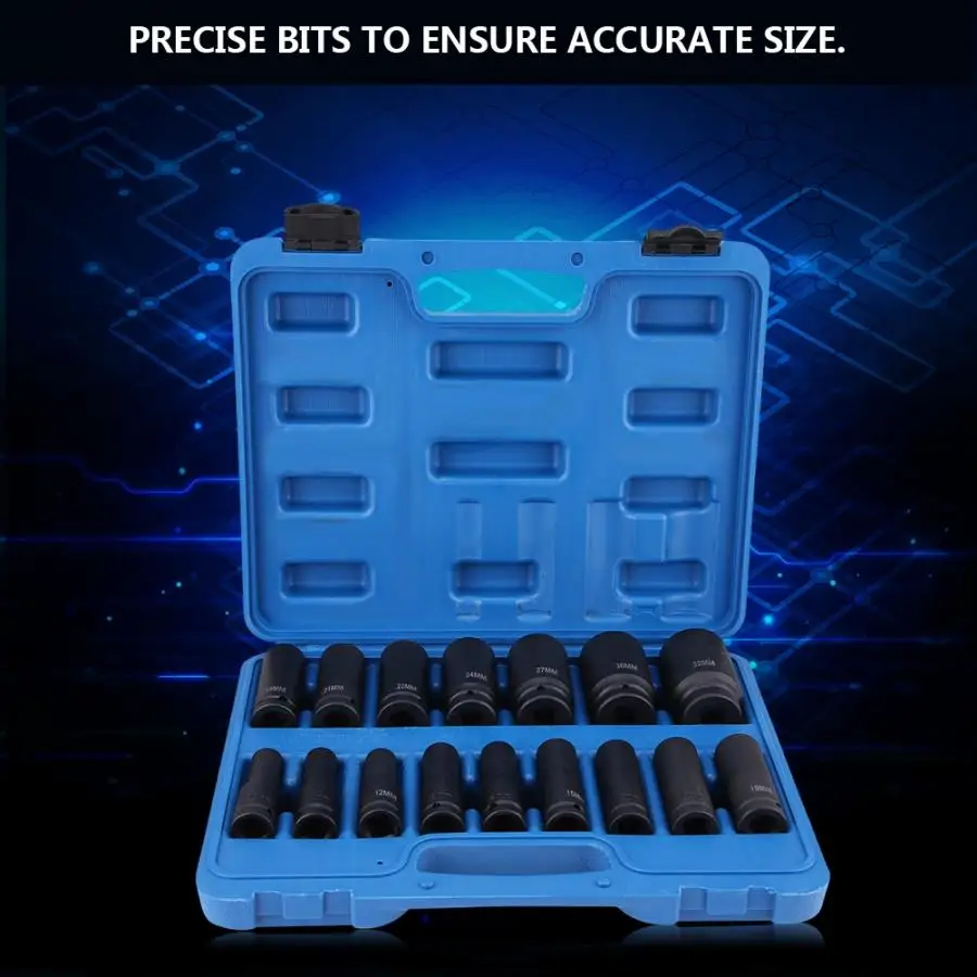 16 шт. Набор шестигранных бит для пневматического привода 1/2 дюйма набор