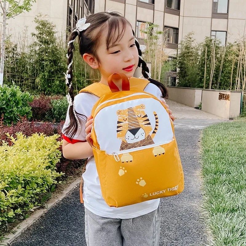 New 2021 Kindergarten Children's Schoolbag Boys Girls Cute Animal Prints  Breathable Burden Reduction Cartoon zipper Backpack