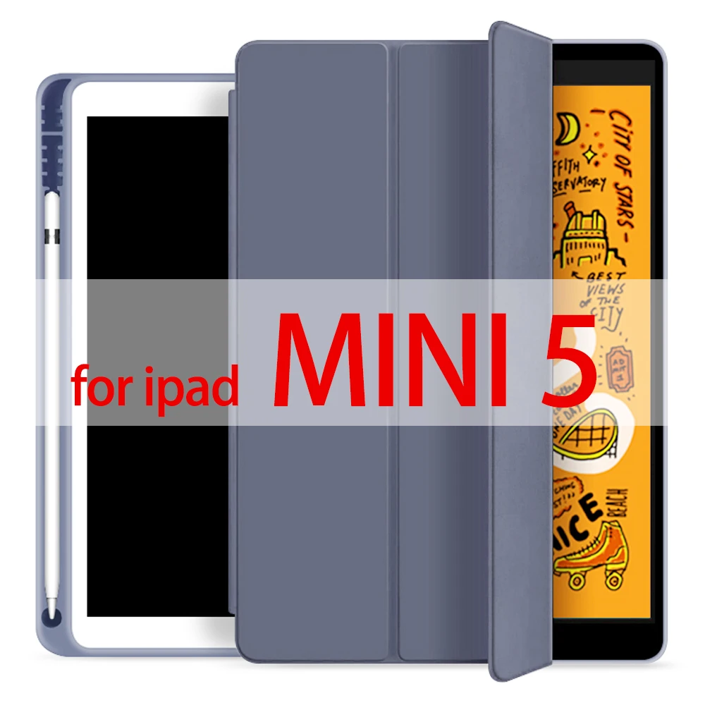 Для ipad чехол карандаш держатель Funda для ipad 6-го поколения для ipad Mini 5 ipad 10,2 / 9,7 чехол - Цвет: gary mini 5