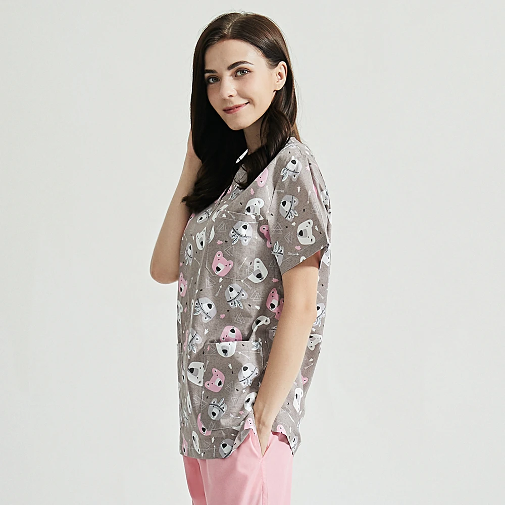 V образный вырез косметологический питомец Клубная Рабочая форма модный дизайн