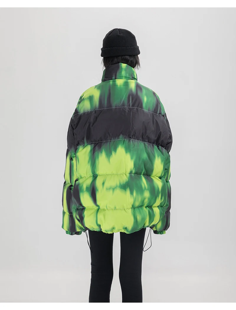 Иллюзия Tie Dye Puffer стеганая зимняя куртка мужская парка хип-хоп уличная куртка пуховик пальто Верхняя одежда ветровка мужская верхняя одежда