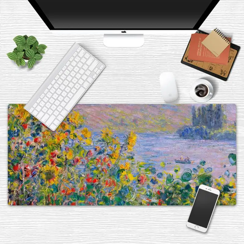 

Van Gogh flower Keyboards Mat Rubber mousepad Desk Mat Game Office Work Mouse Mat pad X XL Non-slip Laptop Cushion mouse pad