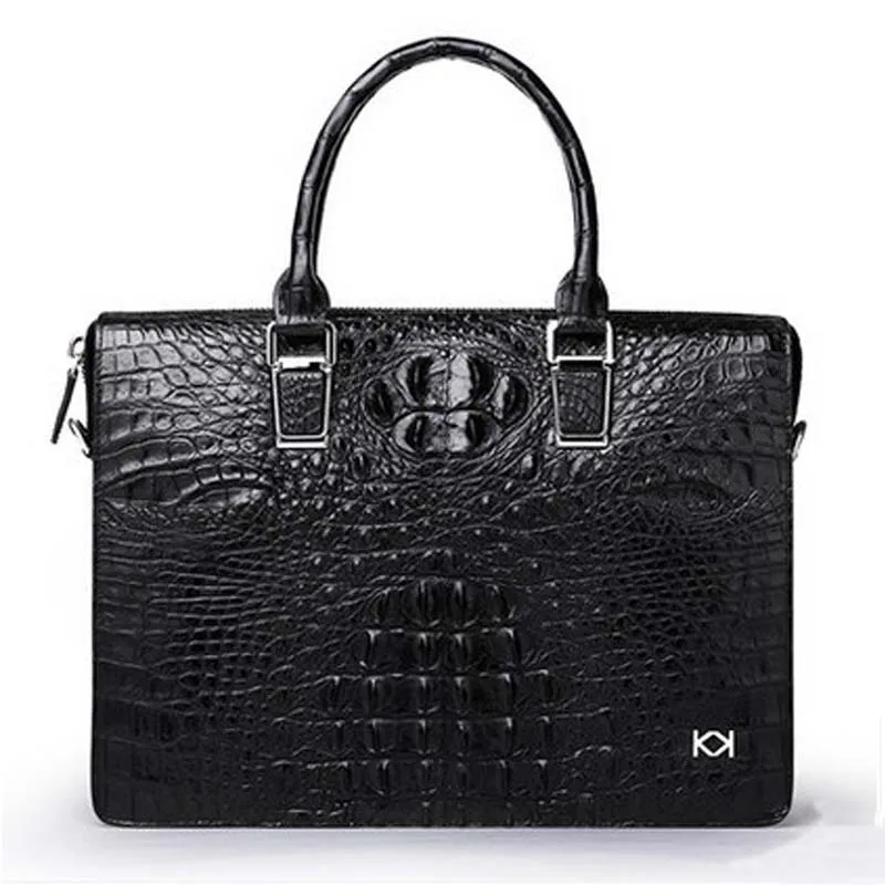 

Kadiler new crocodile handbag leather men handbags across business male briefcase leisure single shoulder bag large capacity
