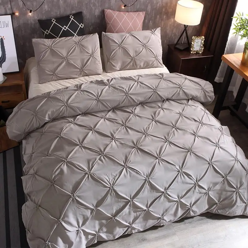 

Luxury Pinch Pleat bedding comforter bedding sets bed linen duvet cover set Pillowcases bedding queen king size bedclothes