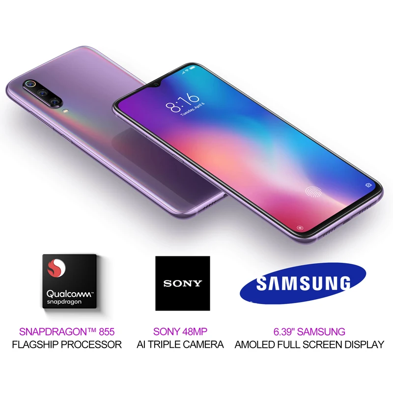 Глобальная версия Xiaomi mi 9 6GB 128GB 6 39 ''AMOLED восьмиядерный смартфон Snapdragon 855 48MP с