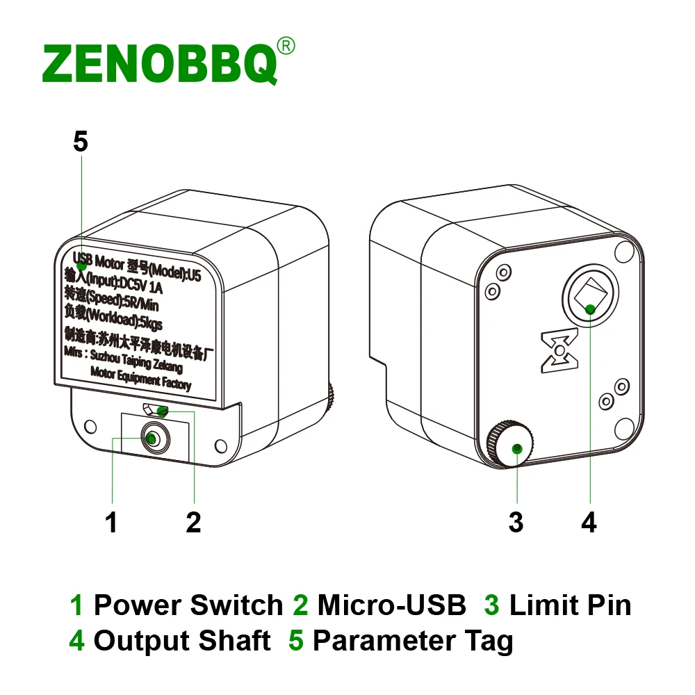 zenobbq bbq motor usb electric barbecue motor grill rotisserie rotator outdoor spit accessories dc 5v battery with 5 rpm output free global shipping