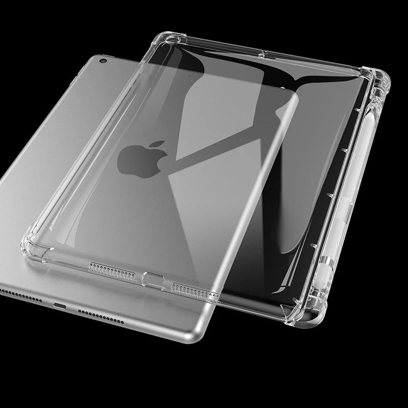 

Tablet Case For Apple iPad 2 3 4 9.7" TPU Airbag Protection Silicone Transparent Cover Pen tray Soft Shell For ipad2 ipad3 ipad4