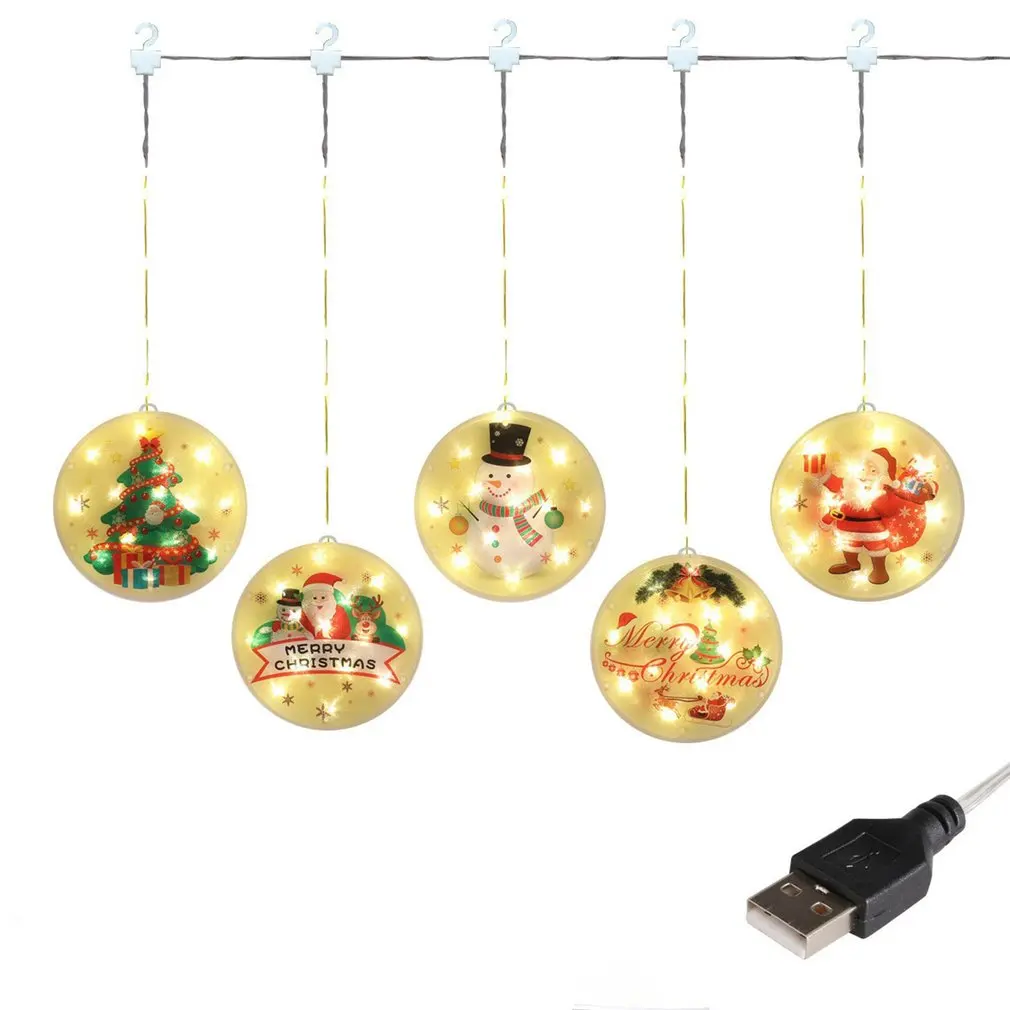 

Hanging Lights USB Christmas Decor Creative LED Curtain Lights Christmas Lights For Bedroom Window Wall Patio