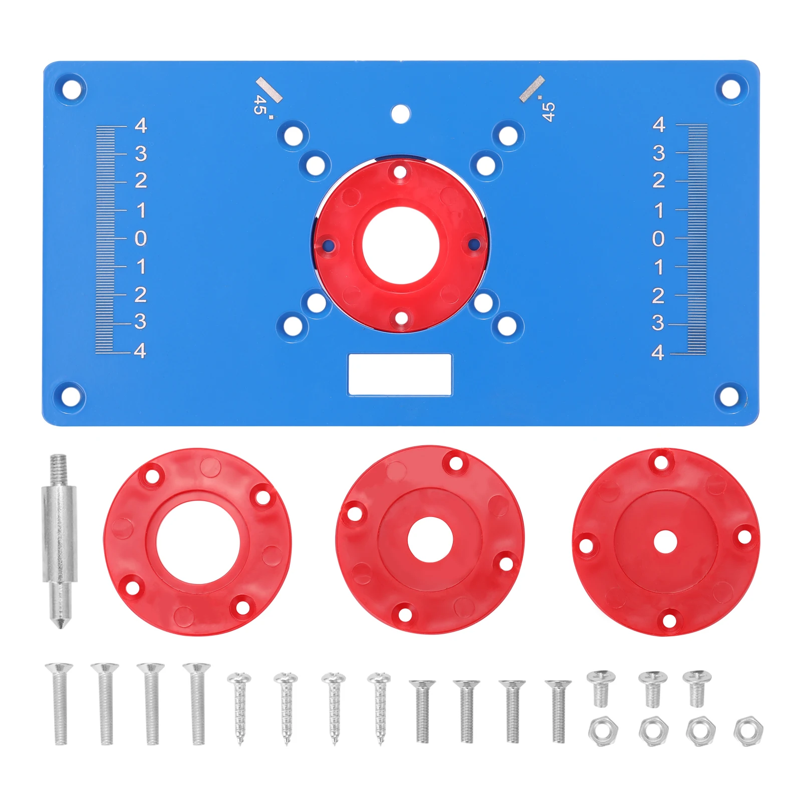 

Woodworking Engraving Machine Flip Board Milling Woodworking Tool Multifunctional Router Table Insert Plate With 4 Rings