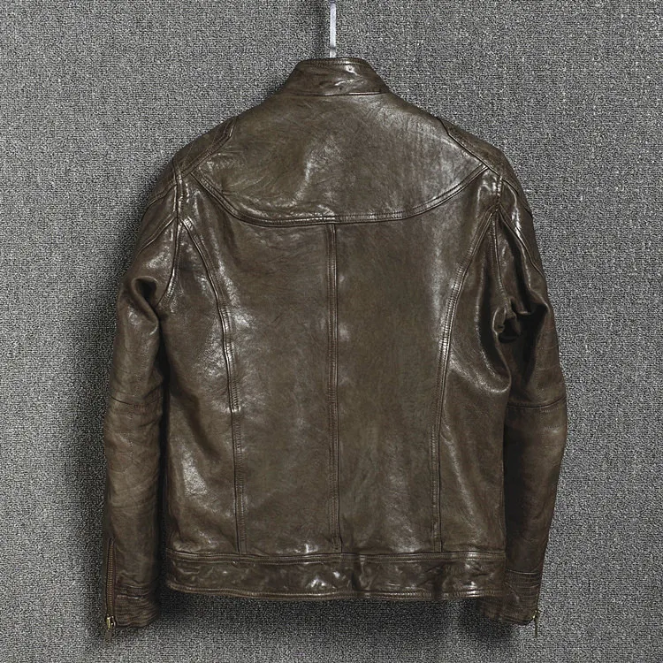 

Мужская safari 2021 стиль винтаж M65 натуральная кожа куртка мыть растительного дубления овчины мужская мотоциклетная куртка кожаная куртка Мужс...